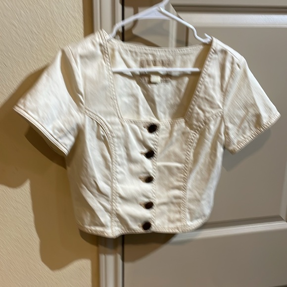 Maeve creme denim crop top - Picture 8 of 9